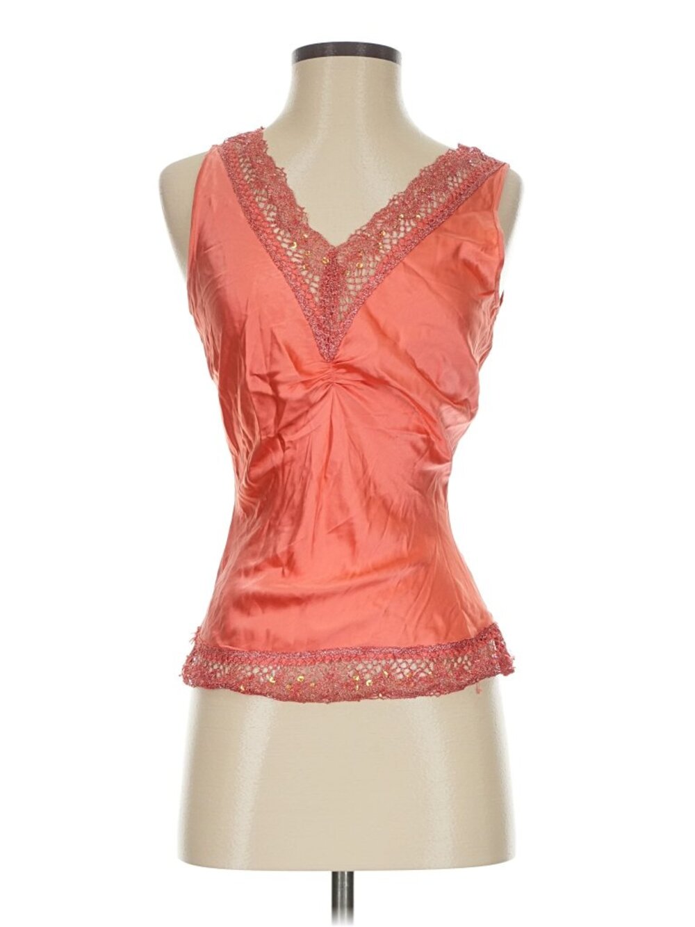 Silk Blend Sequin Lace Going Out Top 2000s Y2K VINTAGE COLORFUL EUC RARE